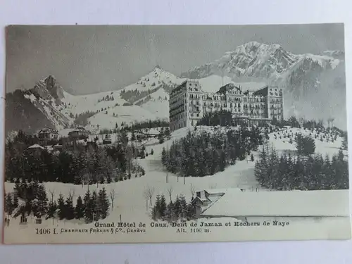 Alte AK Grand Hotel de Caux Dent de Jaman et Rochers de Naye [aM786]