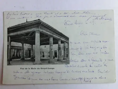 Alte AK Vue de la Halle du Grand Lemps [aM795]