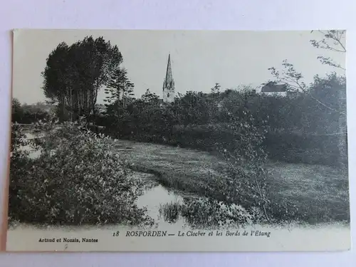 Alte AK Rosporden Le Clocher et les Bords de l’Etang [aM809]