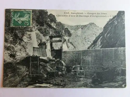 Alte AK Dauphine Gorges du Drac Chambre d’eau et Barrage… [aM810]