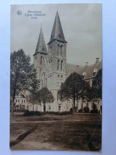 Alte AK Maredsous Eglise Abbatiale Entree [aM816]