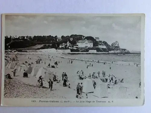 Alte AK Perros Guirec La jolie plage de Trestraou [aM729]