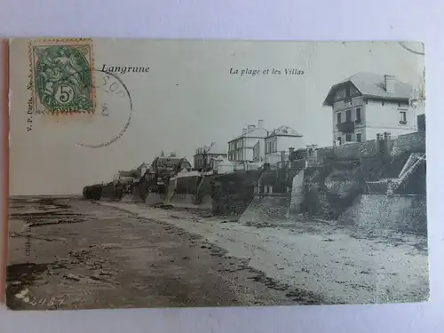 Alte AK Langrune La Plage et les Villas um 1910 [aM627]