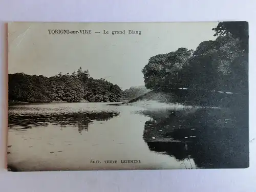 Alte AK Torigni sur Vire Le grand Etang 1928 [aM628]