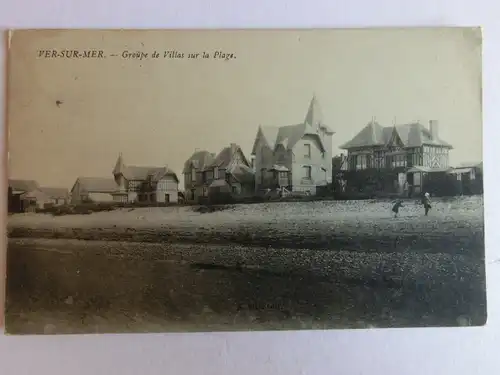 Alte AK Ver sur Mer Groupe de Villas sur la Plage [aM646]