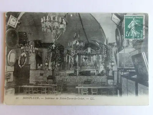 Alte AK Honfleur Interieur de Notre Dame de Grace [aM649]