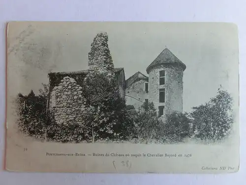 Alte AK Pontcharra sur Breda Ruines de Chateau um 1900 [aM600]