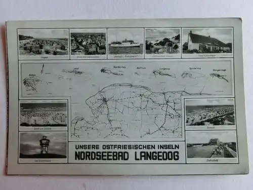 Alte AK Nordseebad Langeoog Mehrbildkarte [C924]