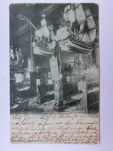 Alte AK Lübeck Schiffergesellschaft Inneres 1902 [aX337]