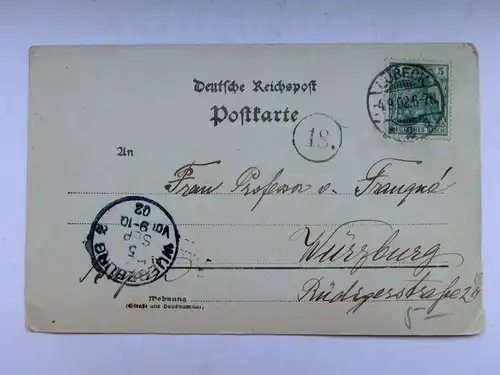 Alte AK Lübeck Schiffergesellschaft Inneres 1902 [aX337]