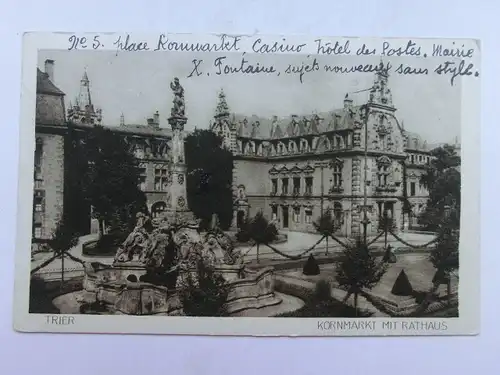 Alte AK Trier Kornmarkt Rathaus [aX339]