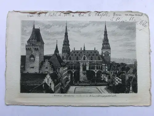 Alte AK Aachen Rathaus auf Bütten [C838]