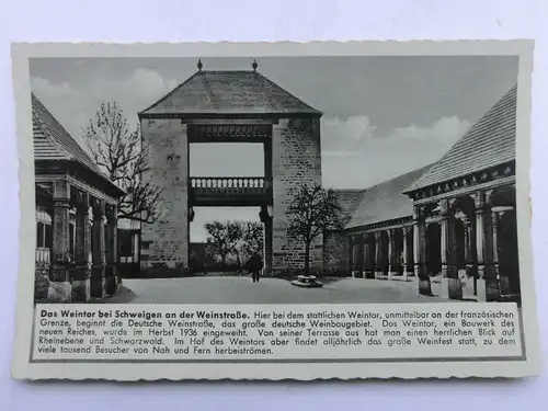 Alte AK Schweigen Weinstraße Weintor [C844]