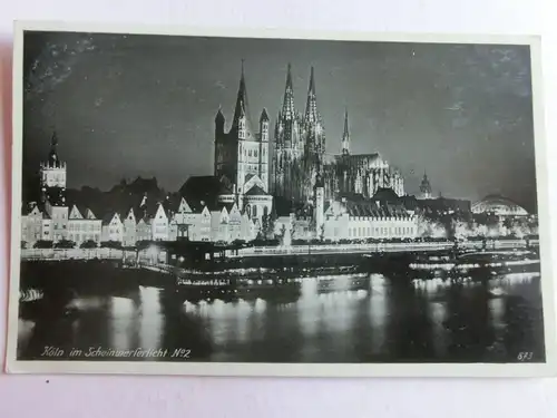 Alte AK Köln im Scheinwerferlicht 1940 [C860]