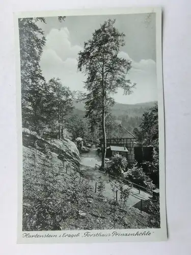 Alte AK Hartenstein Forsthaus Prinzenhöhle [aX870]