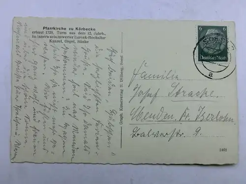 Alte AK Korbecke Kanzel Pfarrkirche [C810]