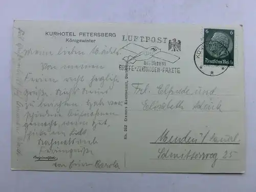 Alte AK Königswinter Kurhotel Petersberg [C813]