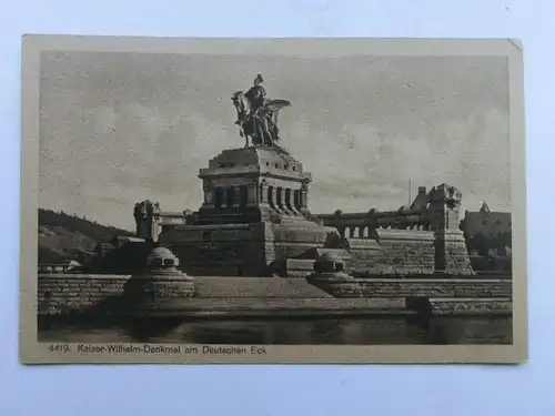 Alte AK Koblenz Deutsches Eck Kaiser Wilhelm Denkmal [C835]
