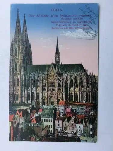 Alte AK Cöln Köln Dom Südseite 1919 [C836]