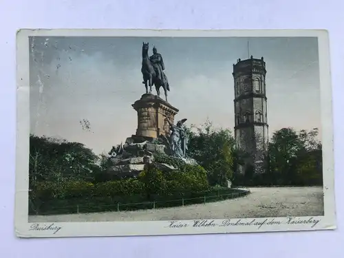 Alte AK Duisburg Kaiser Wilhelm Denkmal (knitterig) [A1617]