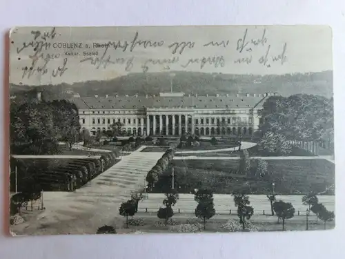 Alte AK Koblenz Coblenz Kaiserl. Schloß 1914 [A1532]