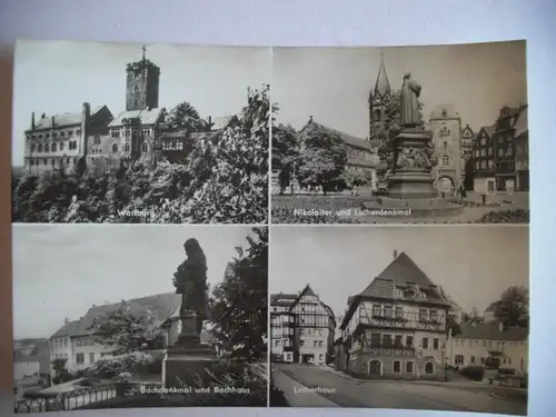 Alte AK Eisenach Mehrbildkarte Lutherhaus, Wartburg… [U396]