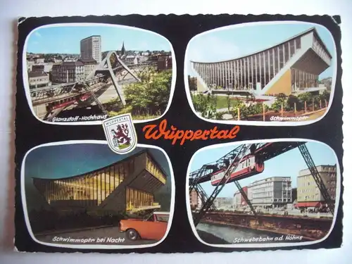 Alte AK Wuppertal Schwebebahn Mehrbildkarte [aF314]