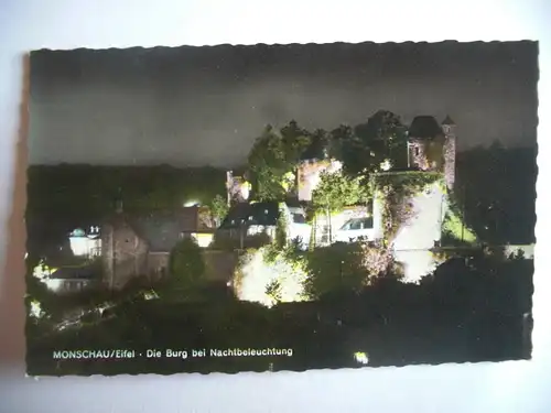 Alte AK Monschau Eifel Burg bei Nacht [aF316]