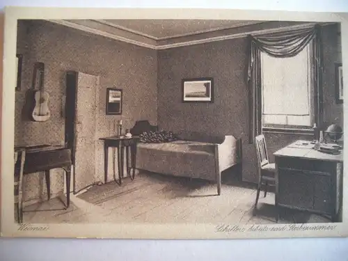 Alte AK Weimar Schillers Arbeits- und Sterbezimmer [aF371]