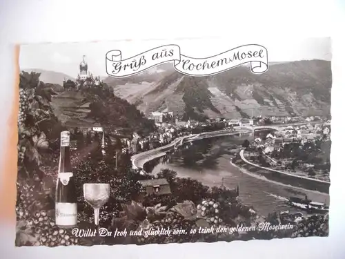 Alte AK Cochem Mosel Wein [aF225]