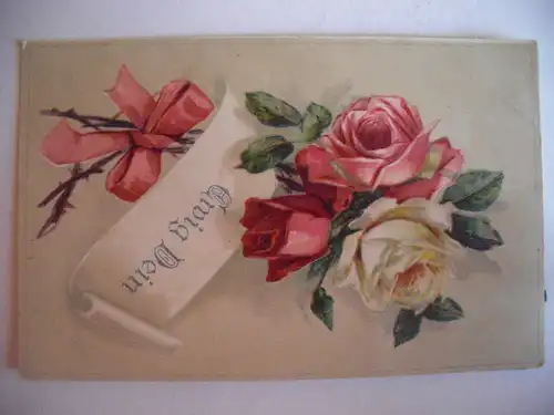 Alte AK Grußkarte ewig Dein Rosen [aF227]