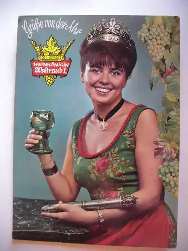 Alte AK Ahr Weinkönigin Waltraud I. Wein [aF245]