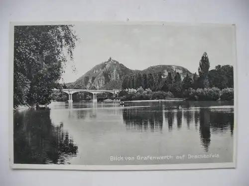 Alte AK Blick von Grafenwerth auf Drachenfels [aF172]