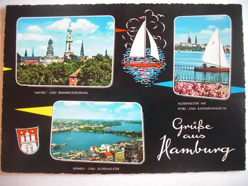 Alte AK Hamburg Mehrbildkarte  [aF116]