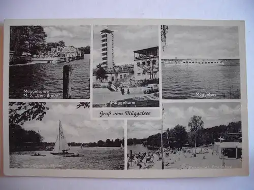 Alte AK Berlin Müggelsee Mehrbildkarte [P329]