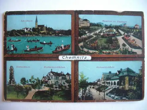 Alte AK Chemnitz 1917 Mehrbildkarte [P216]