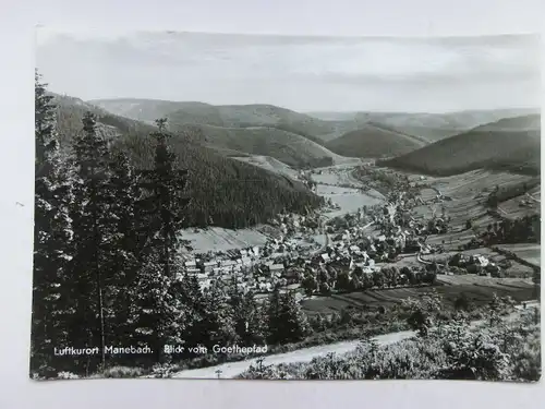 Alte AK Manebach Blick v. Goethepfad [aN629]
