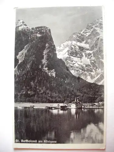 Alte AK Berchtesgaden Königsee St. Bartholomä 1935 [P7]