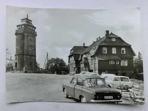 Alte AK Auersberg  Aussichtsturm Autos Parkplatz [aO1529]