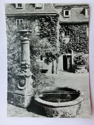 Alte AK Weimar Brunnen Haus Frau v. Stein [aO1561]