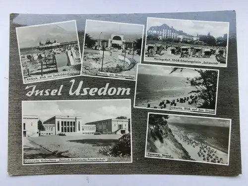 Alte AK Insel Usedom Mehrbildkarte [aO1476]