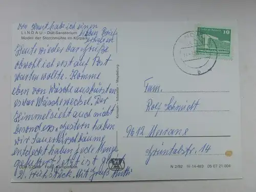 Alte AK Lindau Zerbst Modell Storchmühle [aO1486]
