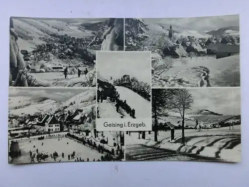 Alte AK Geising Erzgebirge Mehrbildkarte [aO1414]