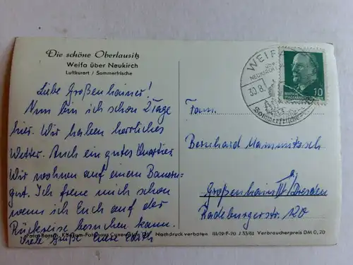 Alte AK Weifa über Neukirch Oberlausitz [aE954]