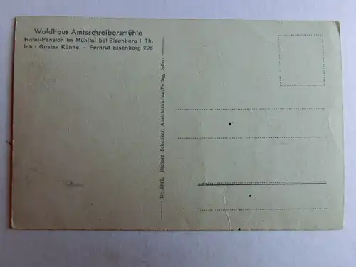 Alte AK Eisenberg Thüringen Amtsschreibersmühle Mühltal [aH468]