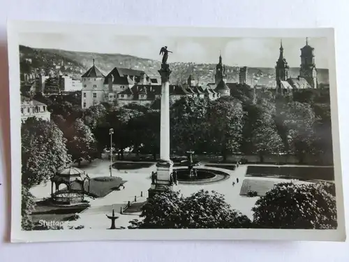 Alte AK Stuttgart Schloßplatz 1938 [aE870]