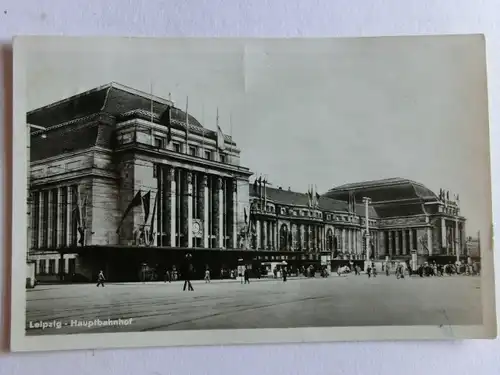 Alte AK Leipzig Hauptbahnhof 1953 [aE897]