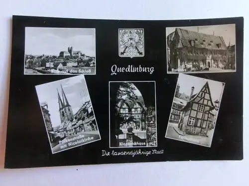 Alte AK Quedlinburg Mehrbildkarte [aE941]