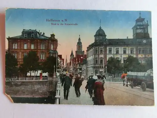 Alte AK Heilbronn Kaiserstraße (Ecke fehlt) [aE822]