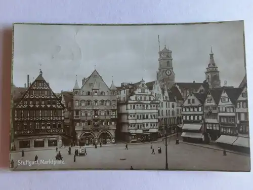 Alte AK Stuttgart Marktplatz 1924 [aE825]